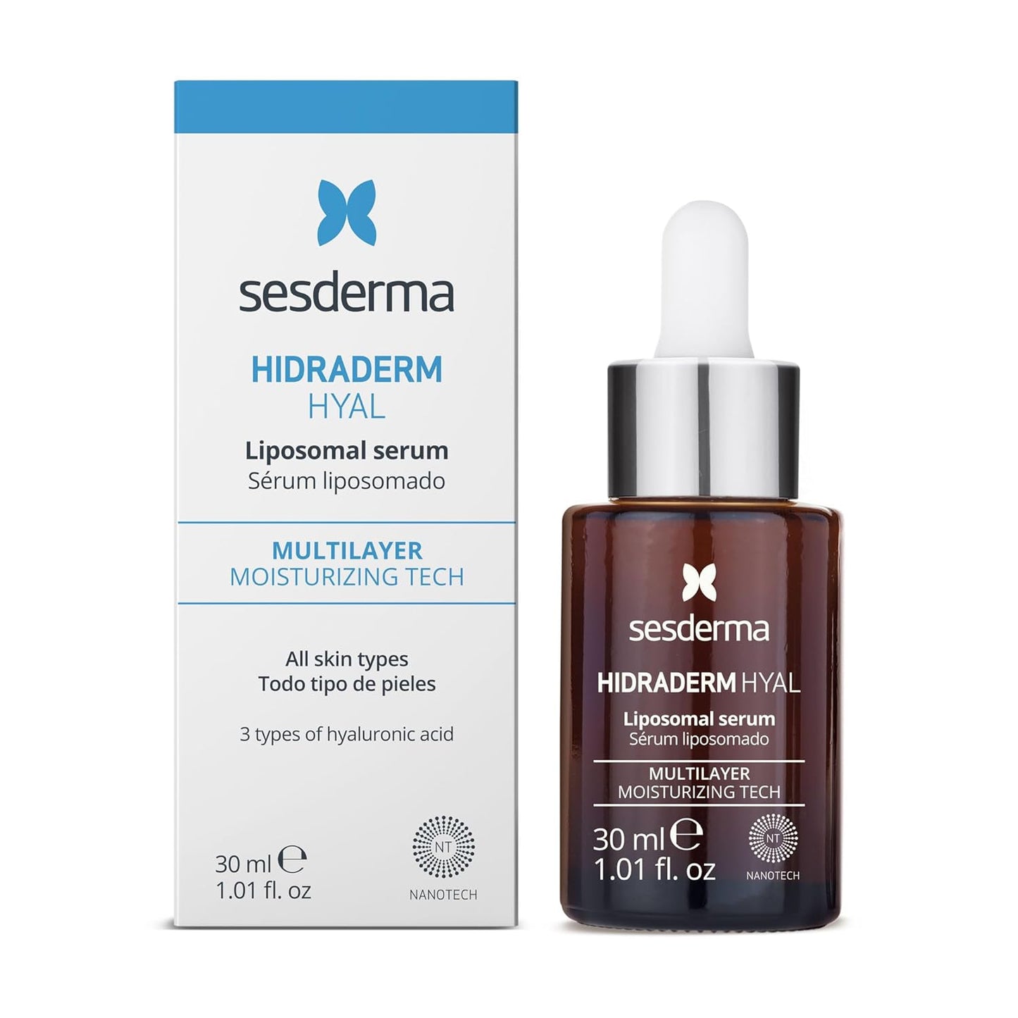 Sesderma HIDRADERM HYAL Serum - Ultra Hydrating Face Moisturizer with 3 Types of Hyaluronic Acid | 1.0 fl oz