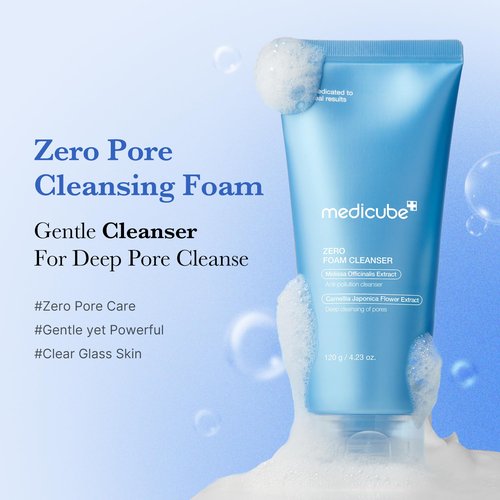 medicube Double Cleansing Duo for Flawless Glass Skin: Zero Pore Blackhead Cleansing Oil and Zero Foam Cleanser, Skin Care Set