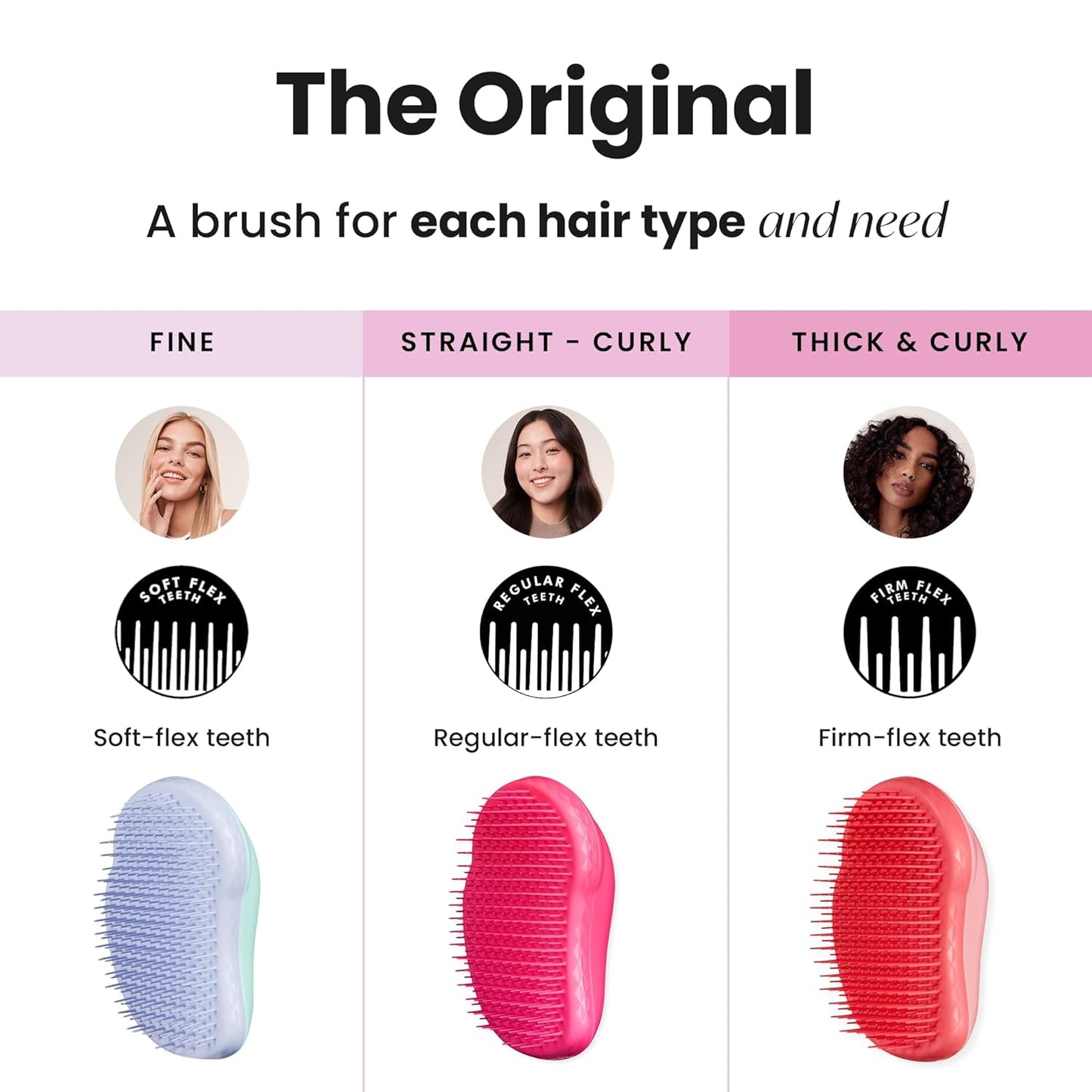 Tangle Teezer Original Detangler Brush - Ideal for Thick & Curly Hair | Pink Punch Color