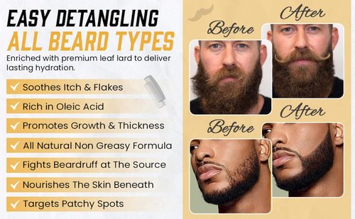 Regine Switzerland Lard Infused Beard Butter - Non-Greasy All-Natural Formula | Unscented 5.5 oz