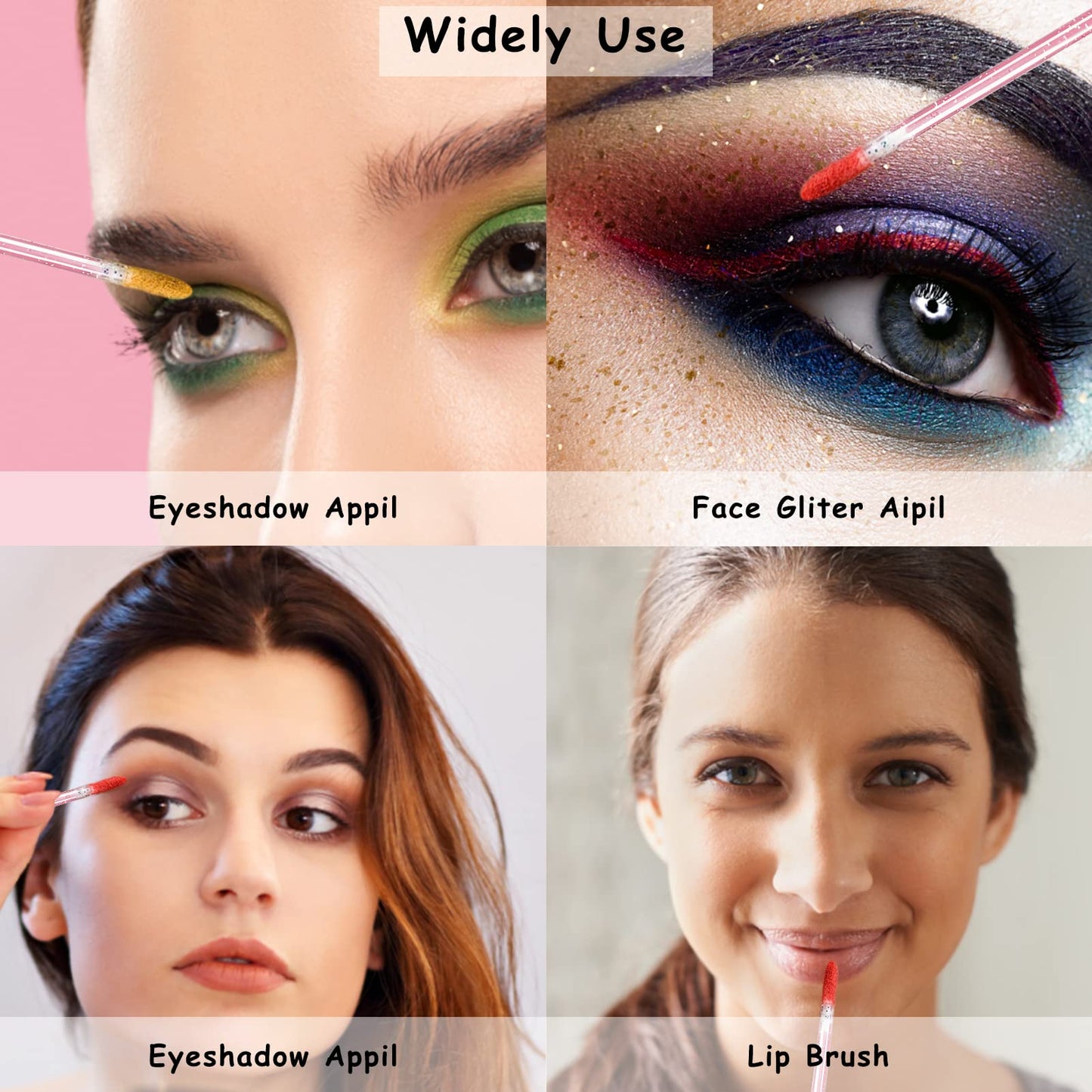 Unaone Disposable Lip Brushes, 100 Pcs Lip Applicator Lip Gloss Brushes Lipstick Lip Wands Makeup Beauty Brushes for Lipstick Lip Gloss Lip Mask Eyeshadow, Pink