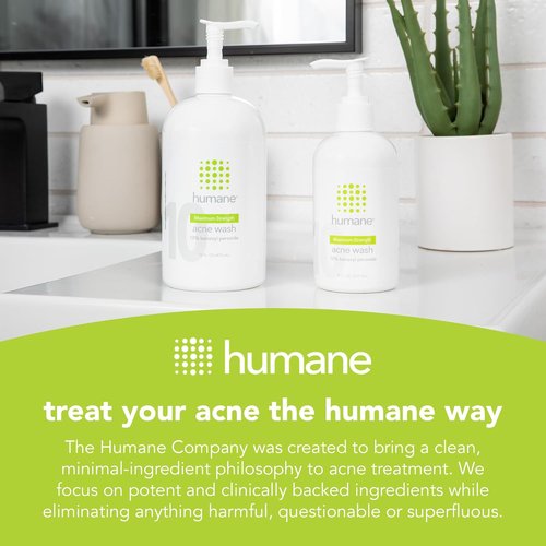 Humane Benzoyl Peroxide Acne Body Wash - Maximum-Strength Treatment for Face & Body - 8 Fl Oz - Vegan & Cruelty-Free