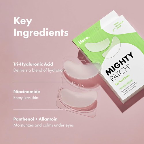 HERO COSMETICS Mighty Patch™ Hydrogel Eye Patches - Soothing & De-Puffing for Tired Eyes (6 Count)