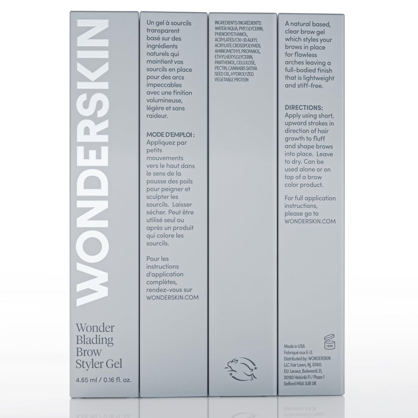 Wonderskin Brow Styler Gel - Long-Lasting, Lightweight & Volumizing Clear Eyebrow Gel