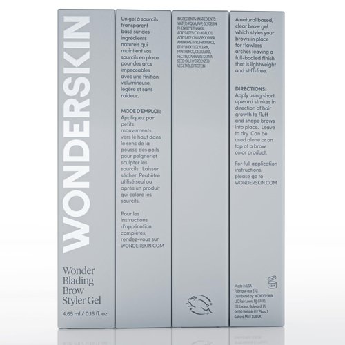 Wonderskin Wonder Blading Brow Styler Gel, Long Lasting Clear Eyebrow Gel, Lightweight and Volumizing Brow Styler