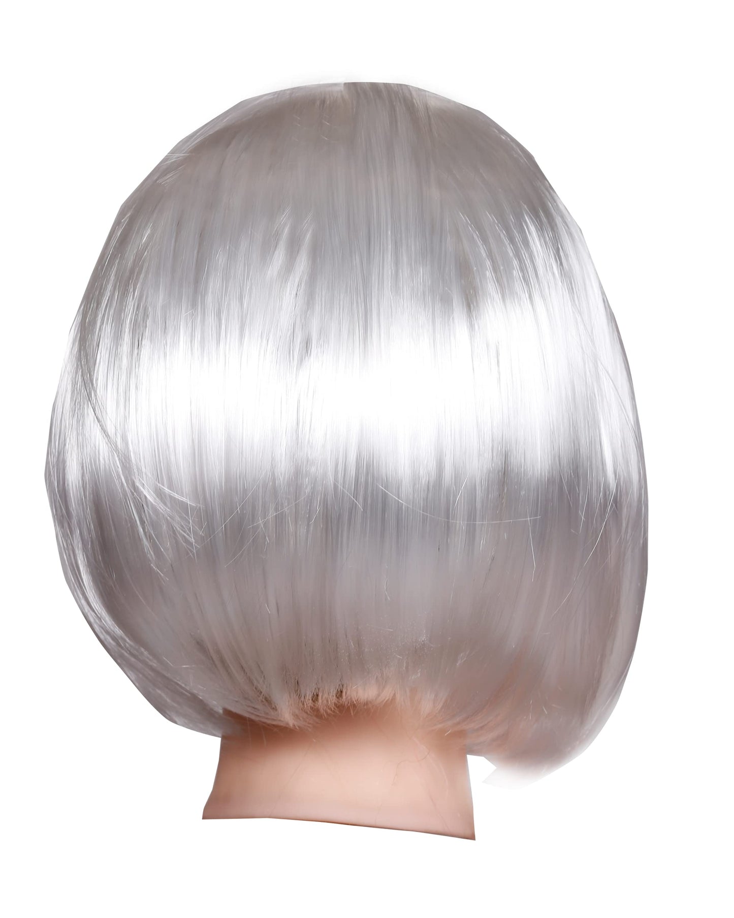 Matissa Short Straight 10" Bob Wig with Bangs Synthetic Fancy Dress Costume Halloween Party (White)