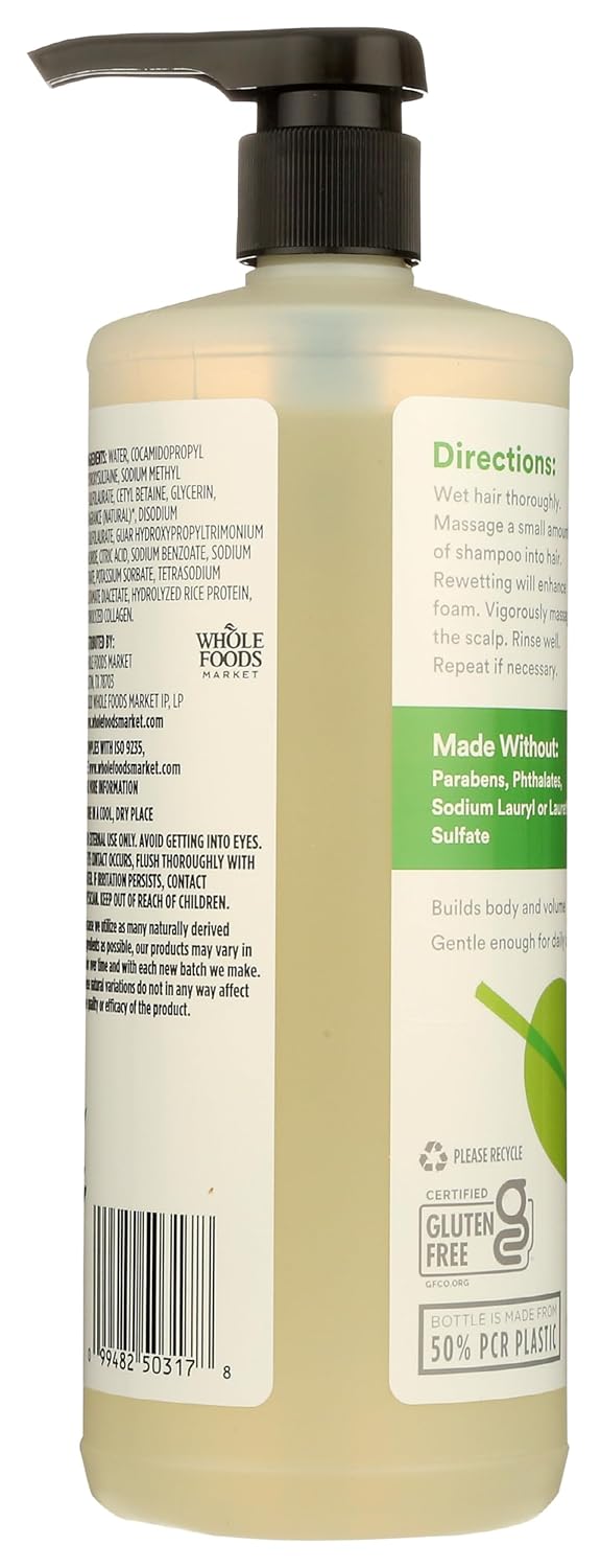 365 by Whole Foods Market Volume & Thickness Shampoo - Rice Protein & Collagen, Rosemary Mint, 32 Fl Oz