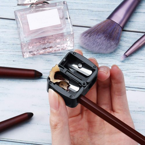 5 Pack Makeup Pencil Sharpener Plastic Lip Liner Pencil Eyeliner Sharpener Cosmetic Manual Tools for Eyeliner(Black)