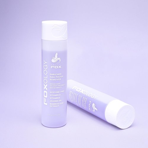 Foxology Nail Polish Remover - Acetone-Free, Vitamin A & E, Jojoba Oil, Vegan, Grape Scent - 6 fl oz