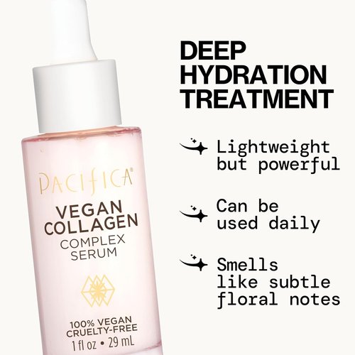 Pacifica Vegan Collagen Complex Face Serum - Anti-Aging Hydration with Hyaluronic Acid for Plumping & Firming