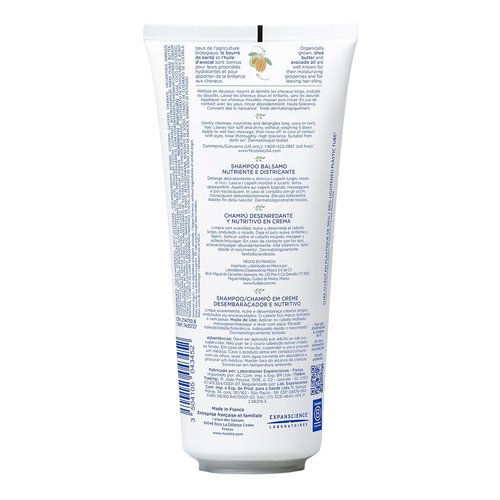 Mustela Detangling Cream Shampoo - Nourishing Shea Butter & Avocado - For Curly & Frizzy Hair - 6.76 Fl. Oz.
