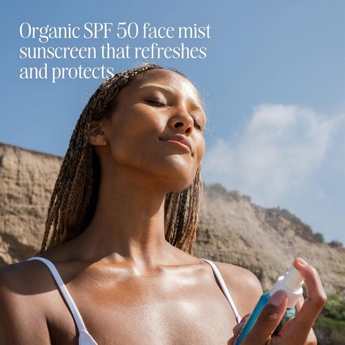 COOLA Organic Sunscreen SPF 50 - Daily Face Mist for Ultimate Skin Protection | Vegan, Gluten-Free, 3.4 Fl Oz