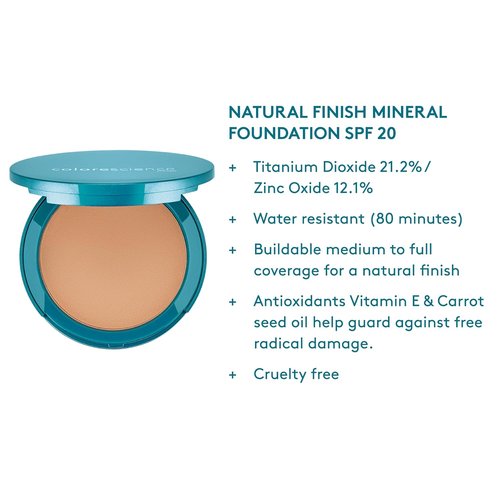 Colorescience Natural Finish Pressed Foundation - SPF 20 Protection for Flawless Skin