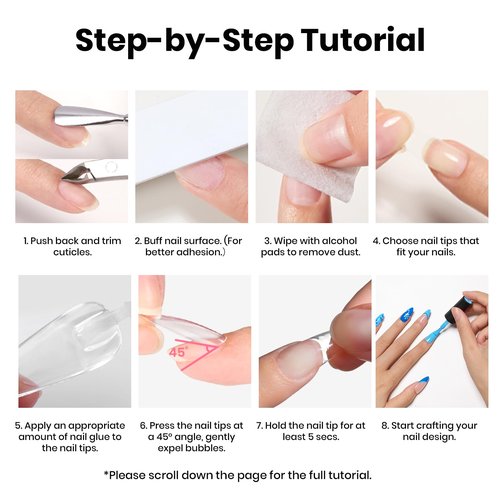Beetles Press On Nail Glue Quick-Drying 10ml Super Strong Nail Glue, Brush on Glue for Acrylic & Fake Nails, No Uv Light Needed, Long Lasting Spring Nails, DIY Home Manicure