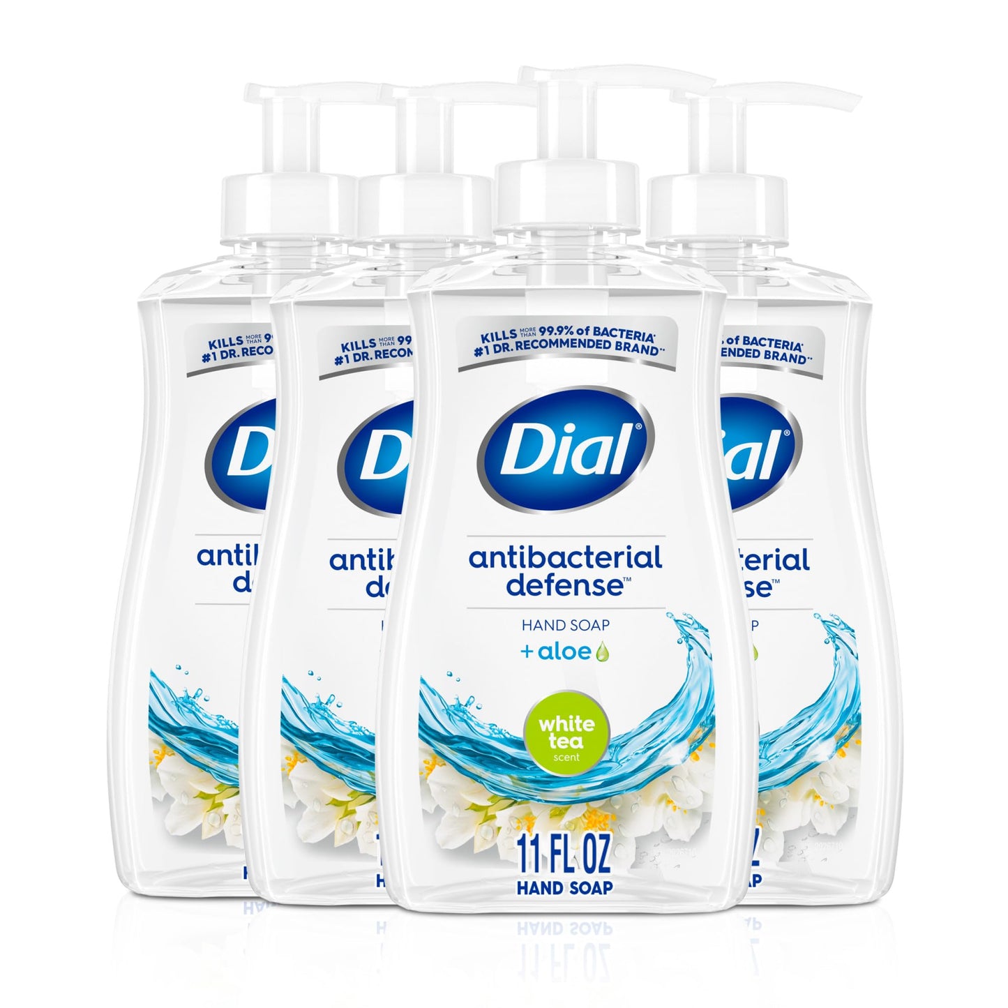 Dial Antibacterial Liquid Hand Soap, Spring Water, 11 fl oz (Pack of 4)