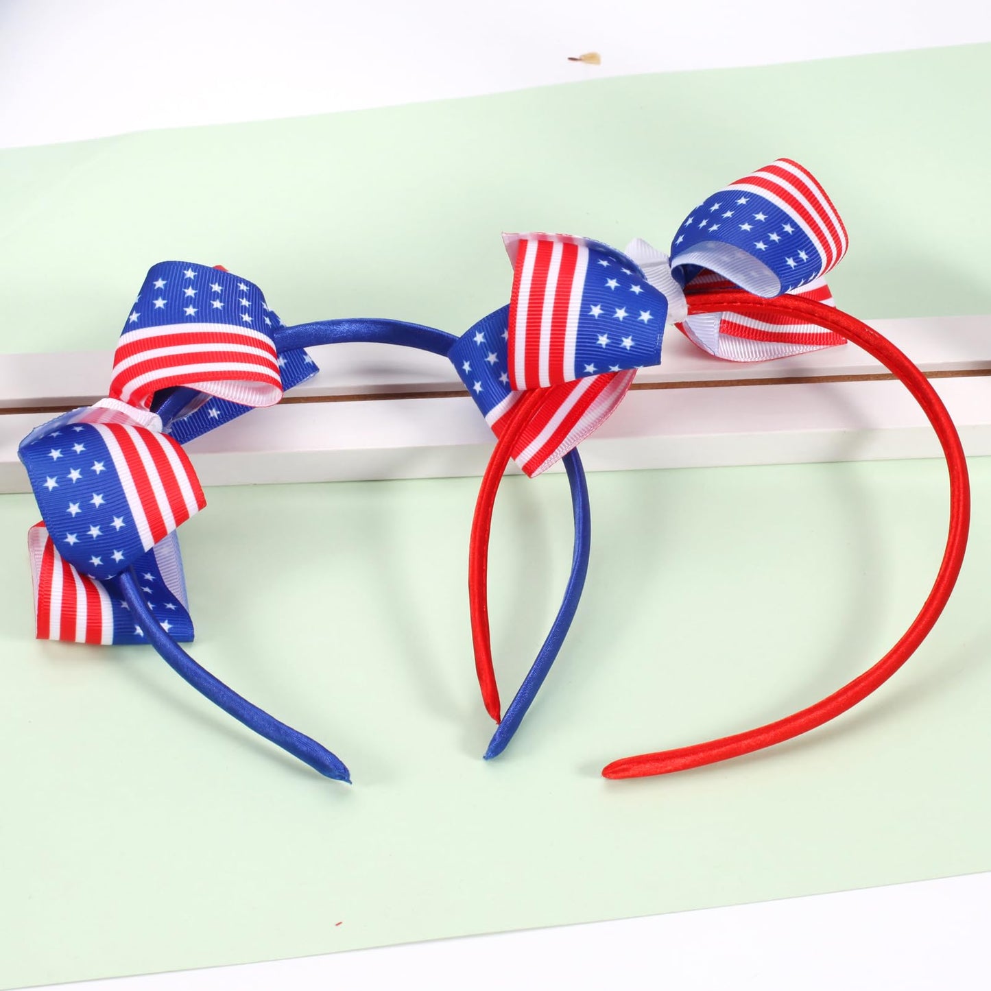 Ardorchid 4th of July Headbands Independence Day America Flag Headband USA Patriotic Bow Hair Accessories Red White and Blue Cute Hair Hoop for Women Girls Kids