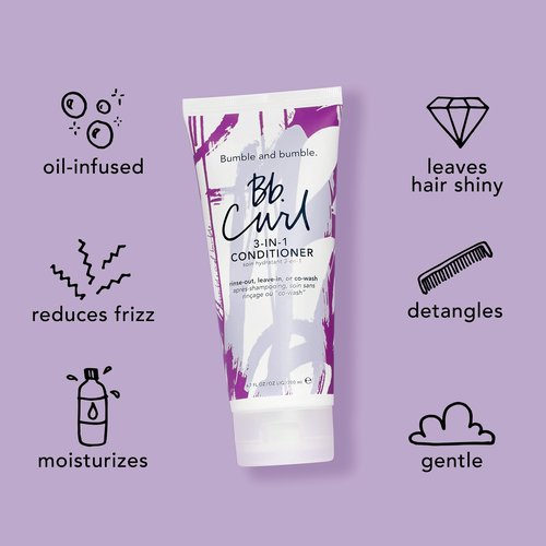 Bumble and bumble. Curl 3-in-1 Conditioner | Leave-In, Rinse Out, CoWash | Anti Frizz + Color Safe | Coily, Curly, Wavy Hair | With Jojoba, Avocado + Coconut Oil | Pump Sold Separately, 33.8 Fl Oz