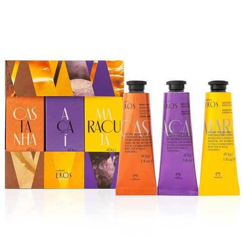 Natura Hand Cream Set | 3-Pack Vegan Hydrating Balm with Passion Fruit, Brazil Nut & Açaí - Travel Size