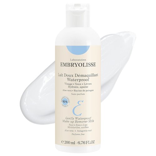 Embryolisse Gentle Waterproof Makeup Remover Milk - 4-in-1 Hydrating Cleanser for Sensitive Skin, 6.76 Fl Oz