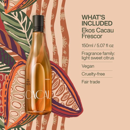 Natura Ekos Body Mist | Cacau Frescor Eau de Toilette - Long-Lasting Fragrance with Orange, Gardenia & Chocolate - 150 ml Women's Perfume