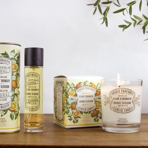 Panier des Sens Orange Blossom Candle - Hand-Poured in Provence - Long-Lasting 55-Hour Burn - 6.3 oz Natural Cotton Wick