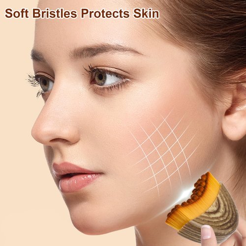 2PCS Lymphatic Contour Face Brush, Contour Face Brush Lymphatic Drainage Massager for Face, Ergonomically Designed to Fit The Skin Precisely and Relieve Fatigue