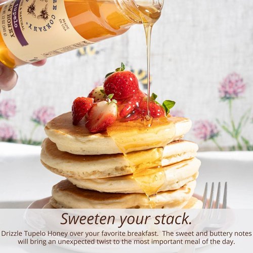 Savannah Bee Company Tupelo Honey - Pure Raw Honey for Natural Sweetness - 12 Oz