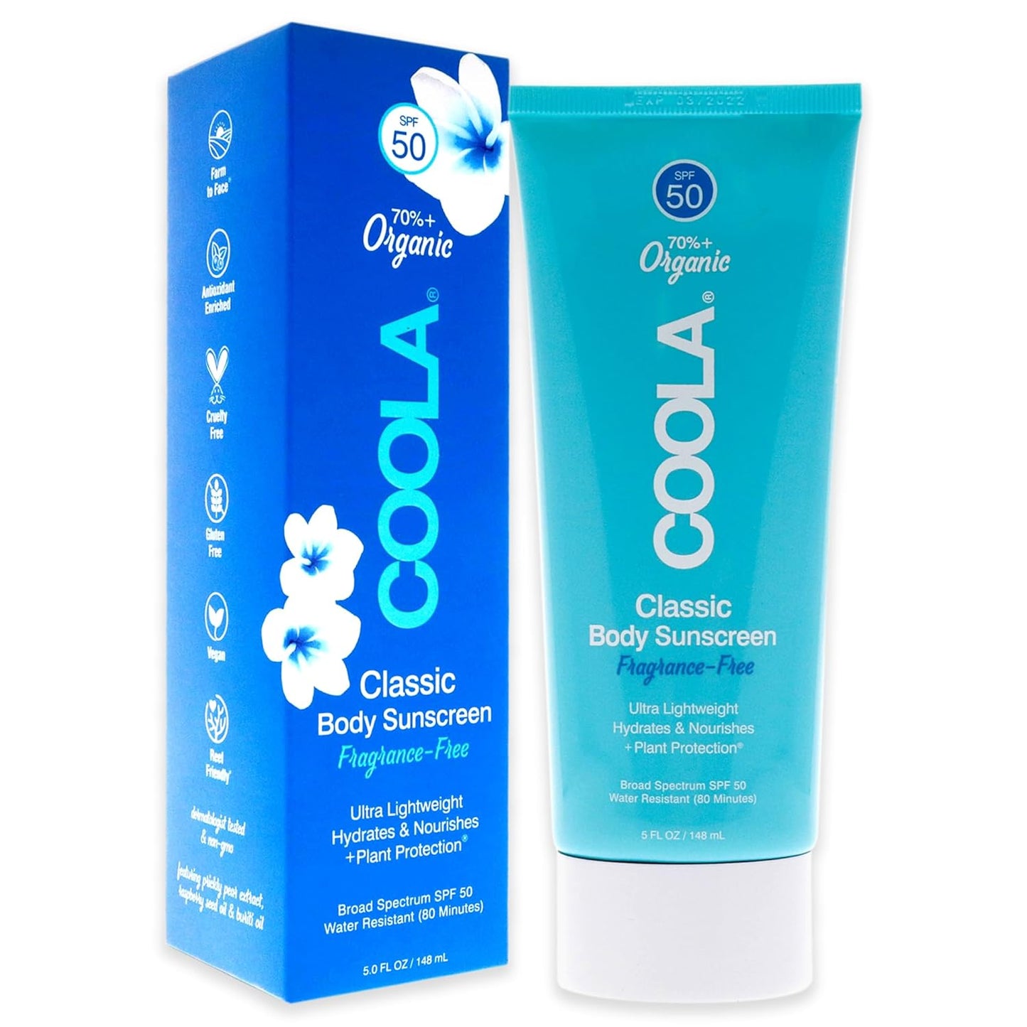COOLA Organic Sunscreen SPF 50 - Dermatologist Tested Body Lotion for Daily Protection | 5 Fl Oz, Vegan & Gluten Free