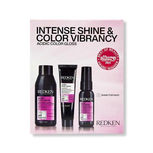 Redken Acidic Color Gloss Shine Mini Kit - Sulfate-Free Shampoo & Conditioner for Vibrant Hair Color | Travel Size