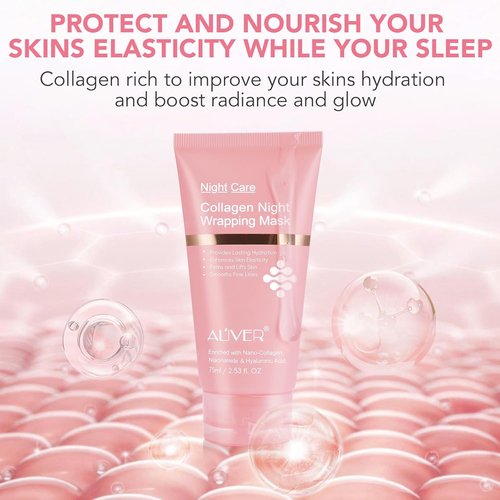 Regine Switzerland Collagen Overnight Face Mask - Hydrating & Anti-Aging Peel-Off Formula for Glass Skin