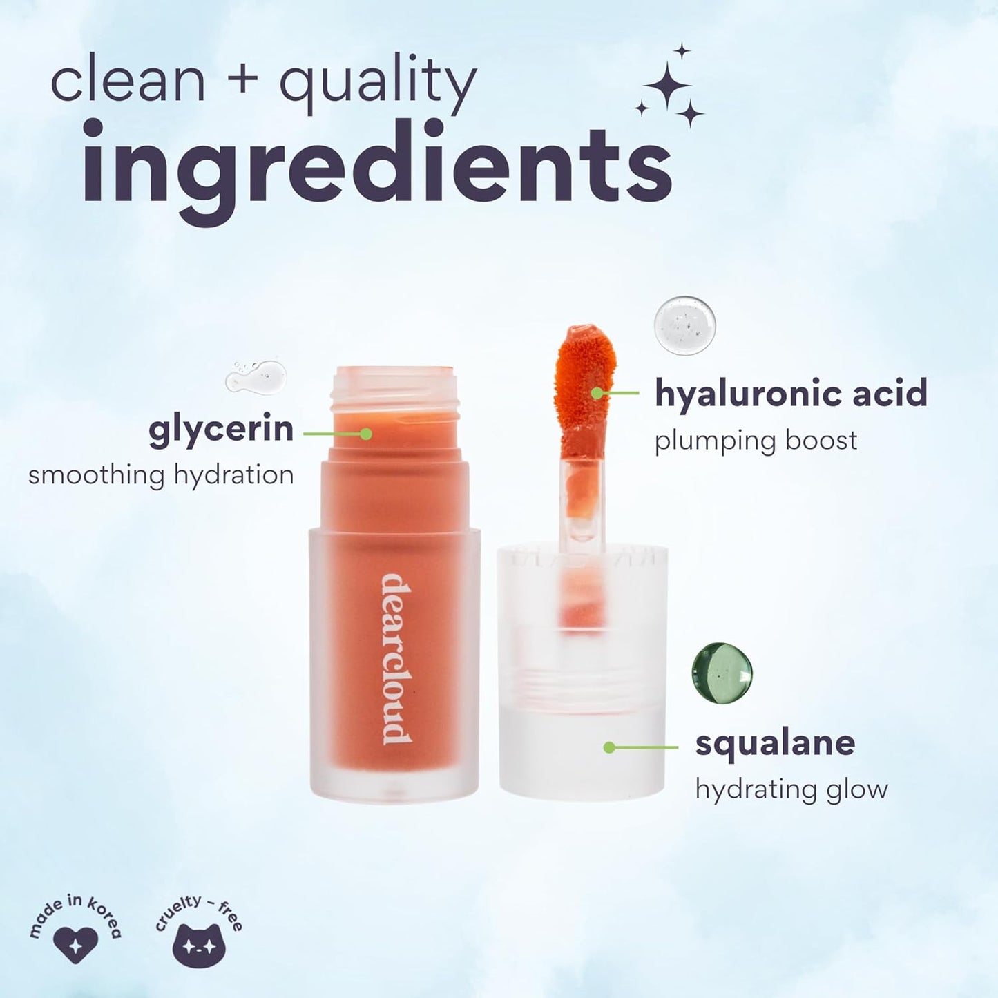 Dearcloud Gentle Crush Serum Blush - Liquid Blush for Cheeks with Hyaluronic Acid - Peaches (.19 fl oz)