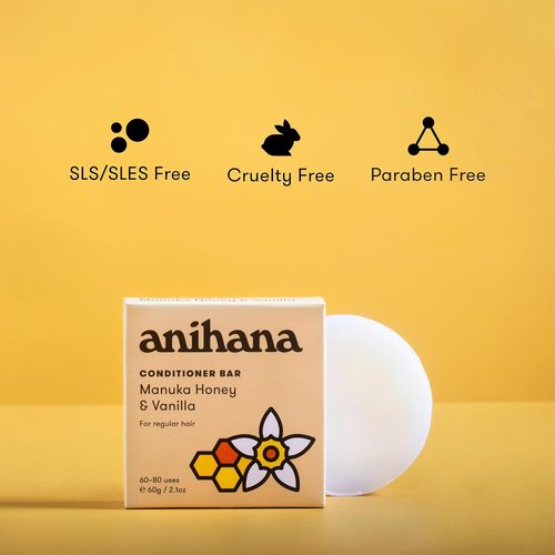 ANIHANA Manuka Honey Conditioner Bar - Paraben-Free Solid Conditioner for Healthy Shine, 2.1 oz