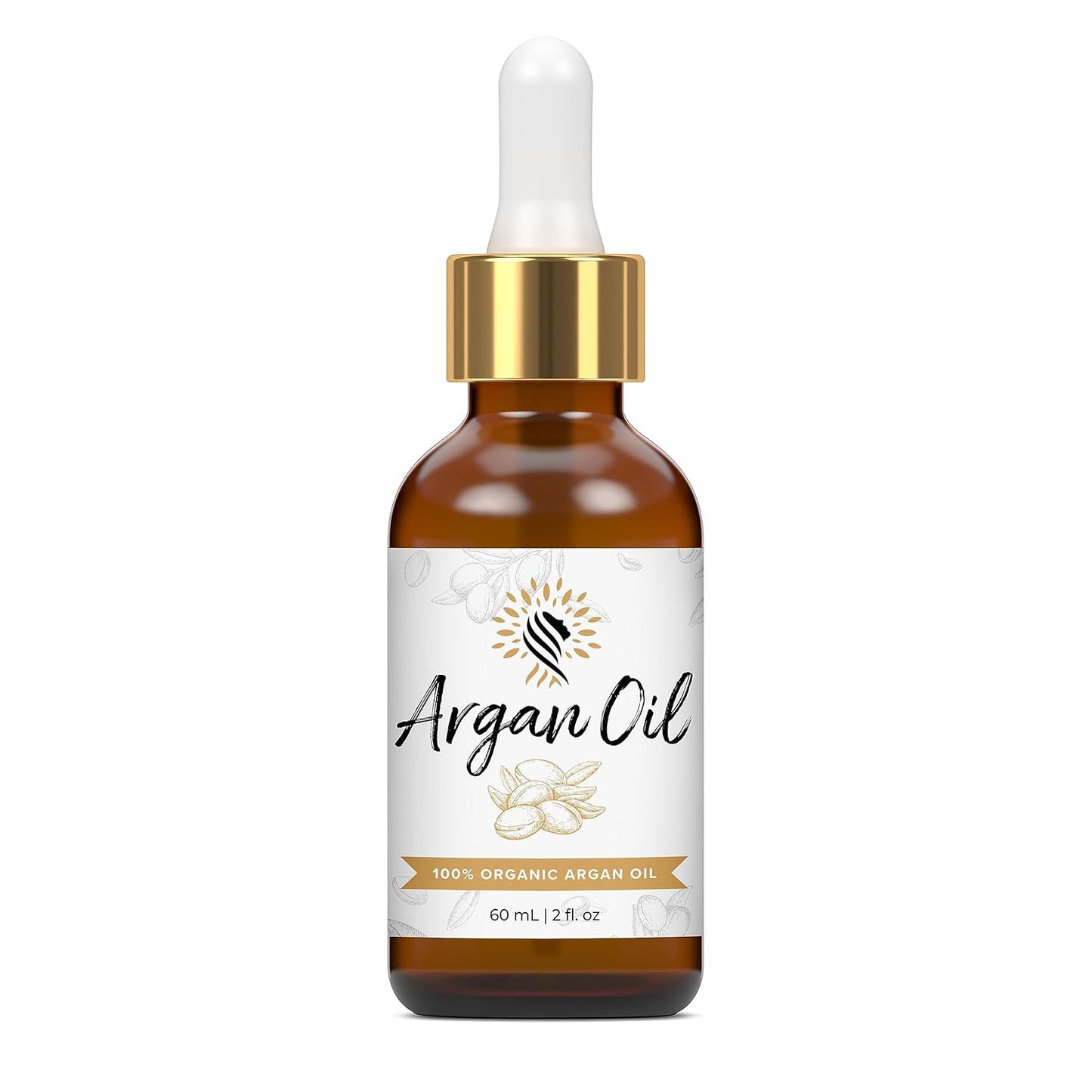 Argan Cosmetics 100% Pure Organic Moroccan Argan Oil - Cold Pressed, Unscented Moisturizer for Hair, Skin & Nails - 2 Fl Oz