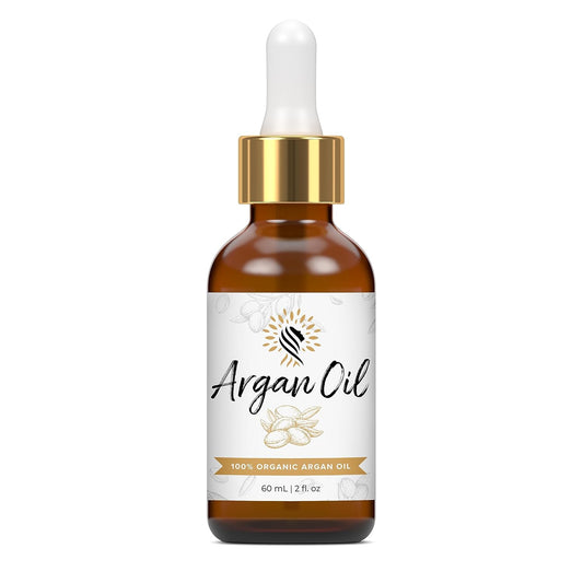 Argan Cosmetics 100% Pure Organic Moroccan Argan Oil - Cold Pressed, Unscented Moisturizer for Hair, Skin & Nails - 2 Fl Oz