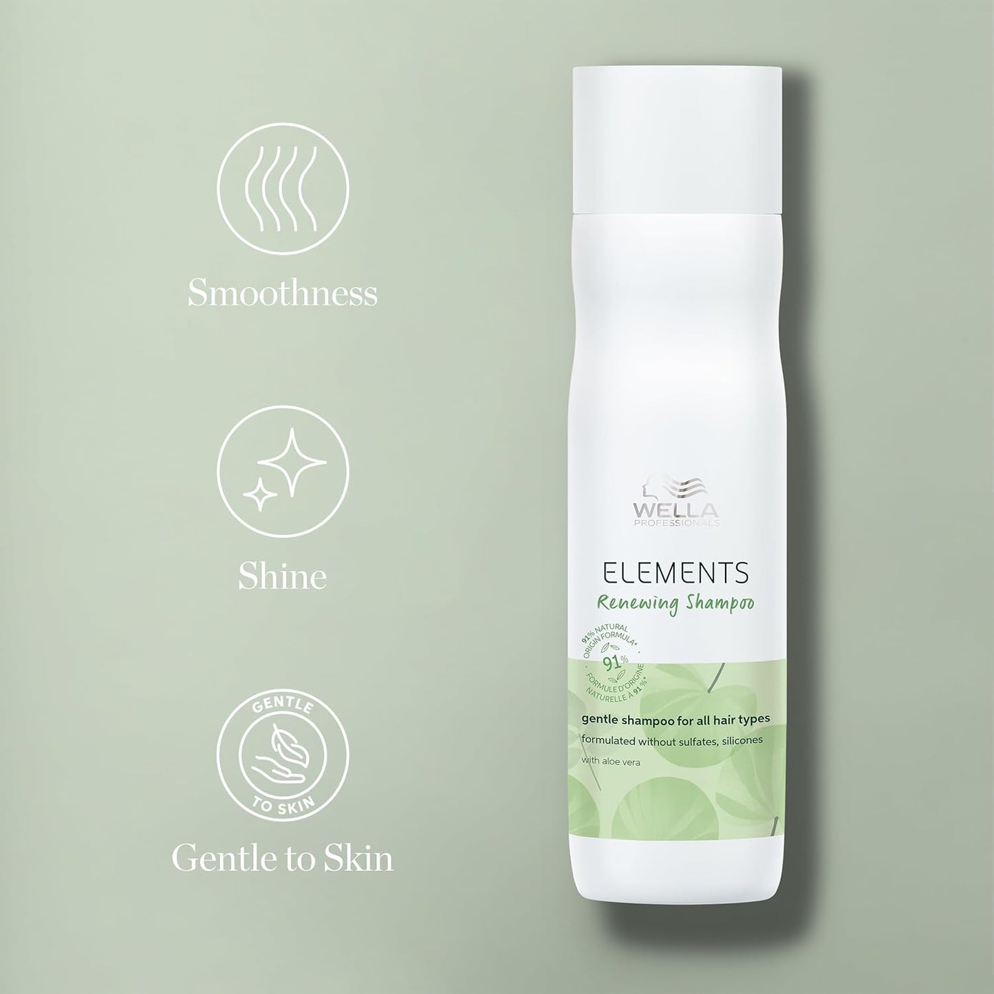 Wella Professionals Elements Renewing Shampoo - Gentle Sulfate & Silicone-Free Formula for All Hair Types