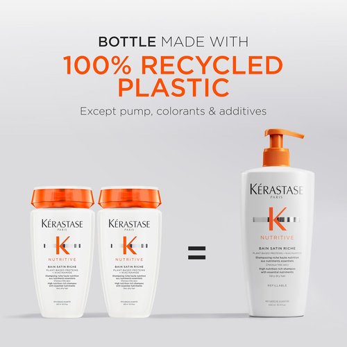 Kerastase Nutritive Bain Satin Riche Shampoo - Revitalizes Very Dry Hair, Restores Shine | 16.9 Fl Oz