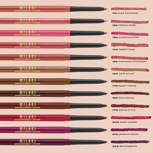 Milani Understatement Lipliner Pencil - Highly Pigmented Retractable Lip Liner for Easy Application | Rich Cocoa