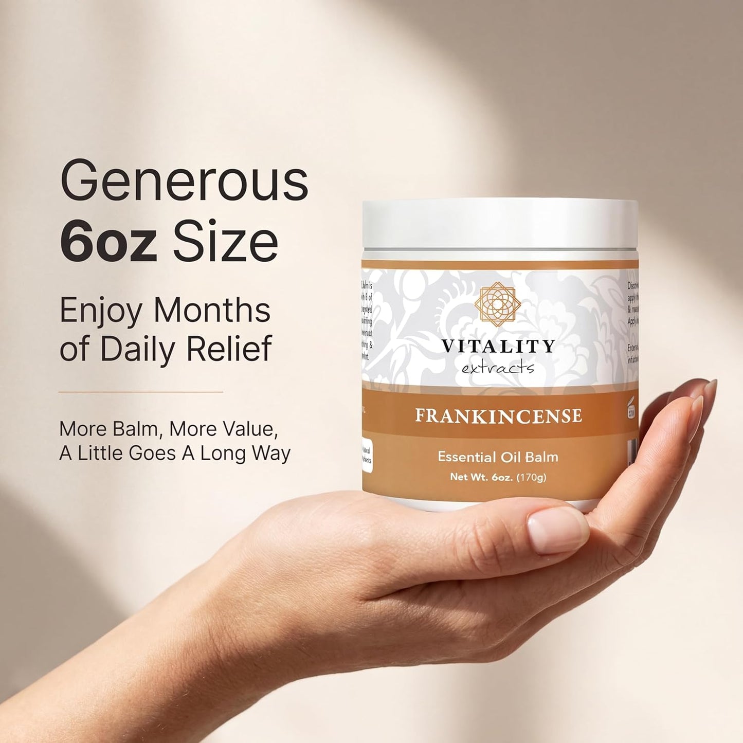 Vitality Extracts Frankincense Balm - 6oz Moisturizing Balm for Dry, Cracked Skin | All Skin Types