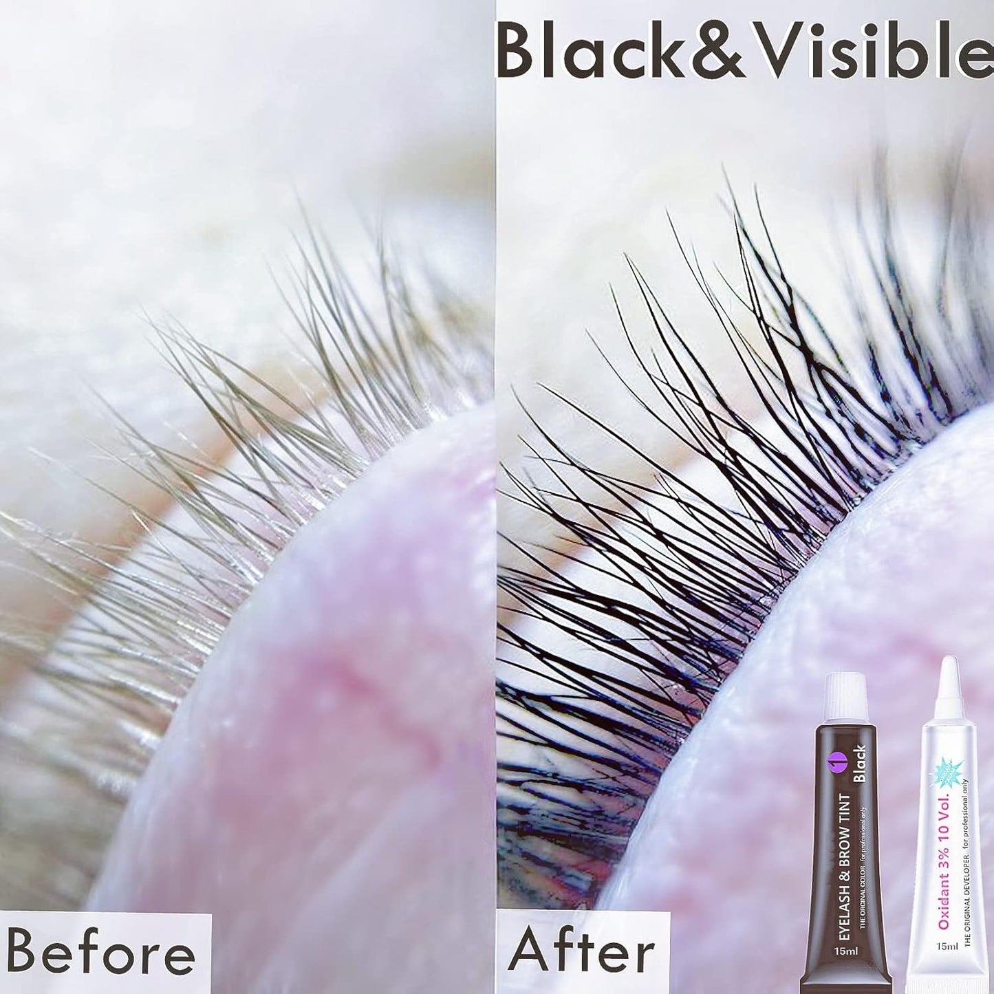 Skiennix Black Lash Tint Kit - Keratin Eyelash & Eyebrow Dye for Voluminous 6-Week Tint
