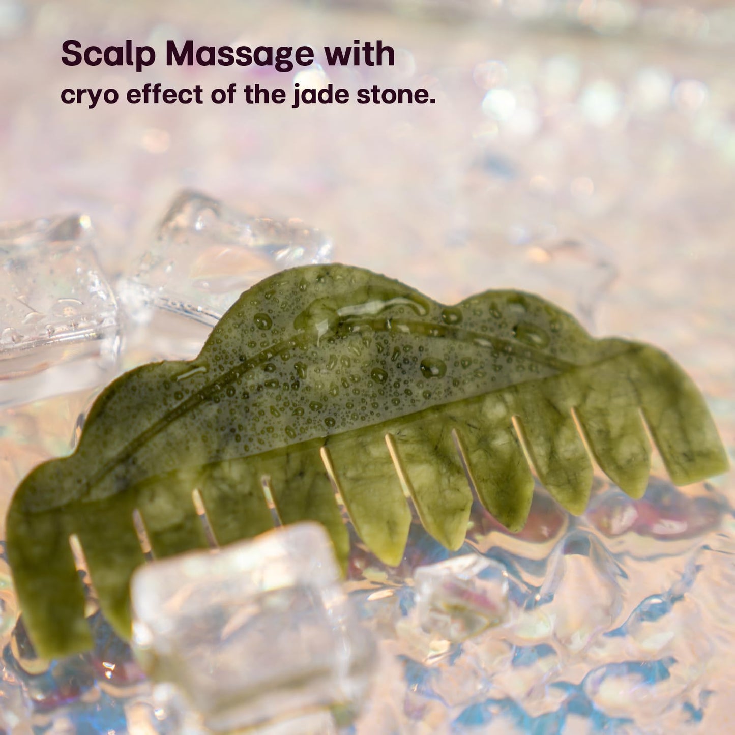 VRAIKO Natural Jade Comb Head Massager, Scalp Massage Comb and Gua Sha Scraping Tool, Meridians Massage Tool for Head Caring and Relaxation (Serpentine)