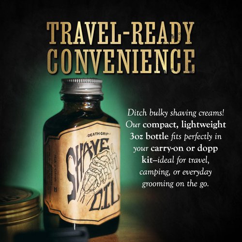 Death Grip Shave Oil - Tea Tree Pre-Shave Formula for Smooth Razor Glide | 3oz Bottle | Made in the USA