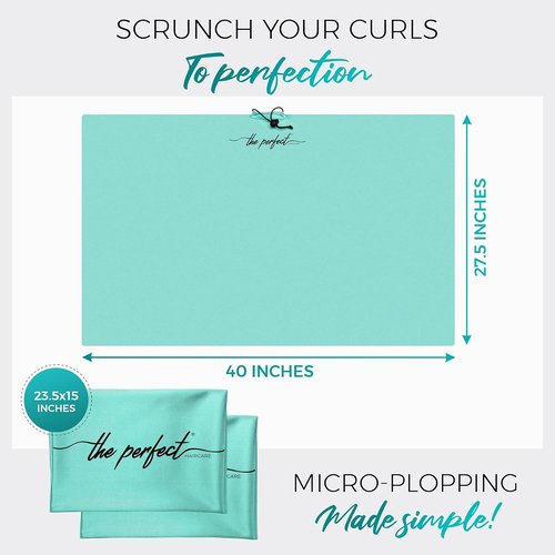 **THE PERFECT HAIRCARE Microfiber Hair Plopping Towel Set - Super Absorbent Anti-Frizz Wrap & 2 Curl Scrunching Towels for Fast Drying**