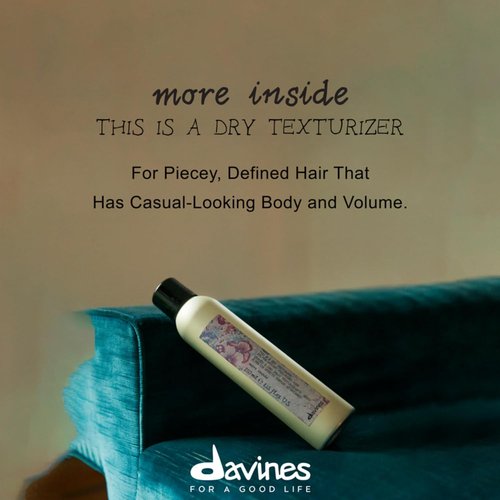 Davines Dry Texturizer Spray - Medium Hold for Instant Volume & Texture | Refreshing & Reworkable, 8.45 Fl Oz