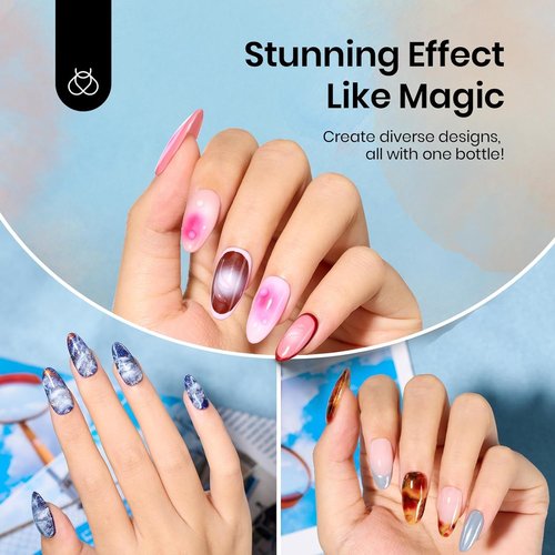 Beetles Blooming Gel Nail Polish HEMA Free, Blossom Gel Polish 1 Pcs 20ml with Nail Brush for Spreading Effect Marble Natural Stone Watercolor Floral Soak off U v DIY Nails Gifts for Women