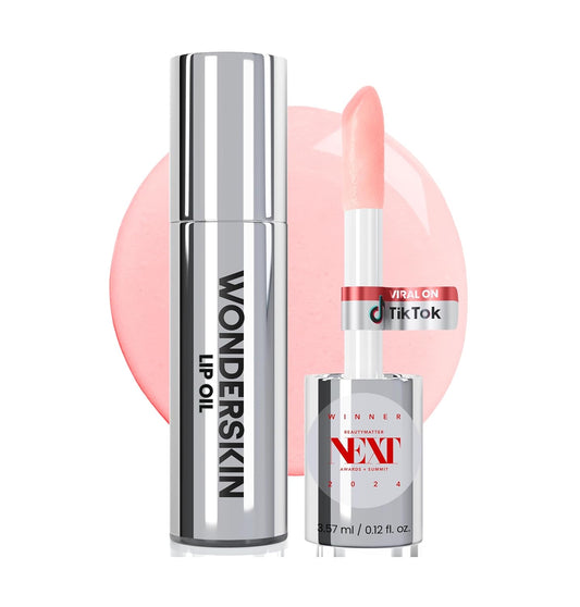 Wonderskin Lip Oil Rehab Serum - Hydrating Tinted Lip Oil in Coral Pink for Moisturized, Non-Sticky Lips
