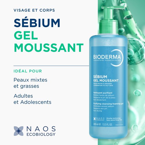 Bioderma - Sébium Face Cleanser - Makeup Removing & Skin Purifying Wash for Oily Skin
