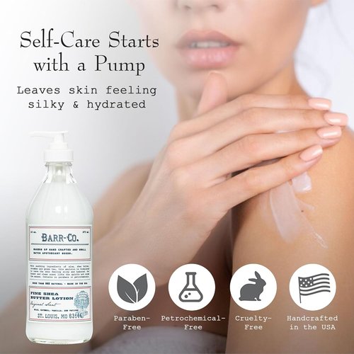 BARR-CO. Shea Butter Lotion - Tranquil Milky Scent with Oat, Vanilla & Vetiver | 16 fl oz for Sensitive Skin