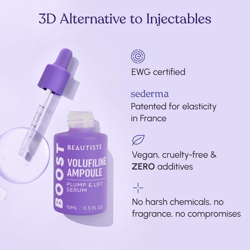 BOOST 100% Pure Volufiline Serum - Instant Hydration & Plumping for Youthful Skin | 0.5 Fl Oz