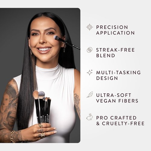 BK Beauty - Nikki La Rose N14 Precision Concealer Brush - Multi-Tasking Tapered Design for Under-Eye & Small Areas