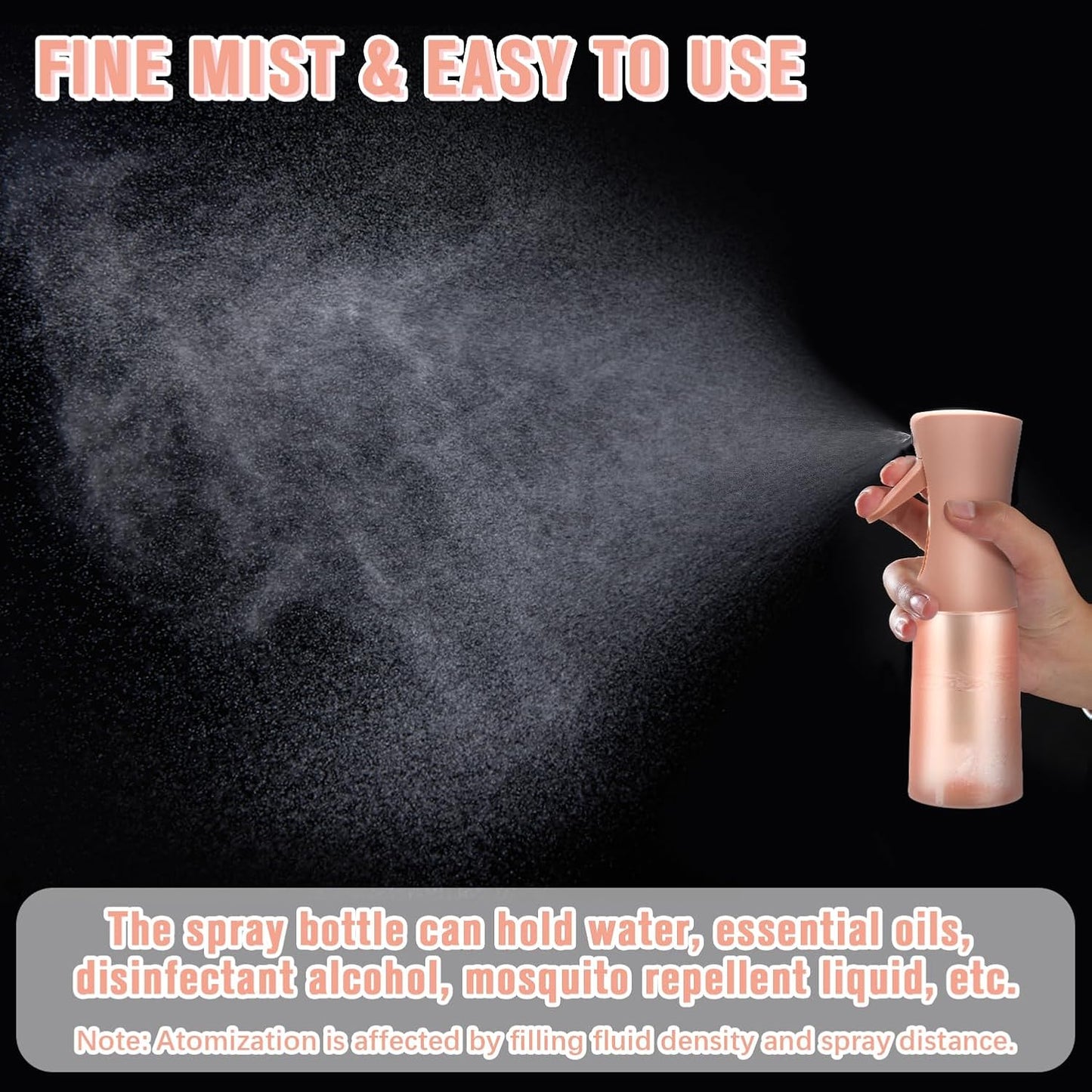 Skiennix Fine Mist Spray Bottle - Refillable Ultra-Fine Continuous Spray for Skincare & Plant Care